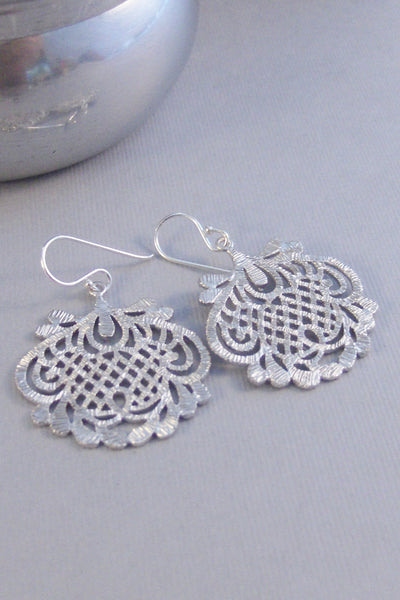 Bohemian Lace,Bohemian Earring,Lace,Gypsy Earring,Silver Earrings,Sterling Silver Earring,Bridesmaid Earring,Weddingvalleygirldesigns