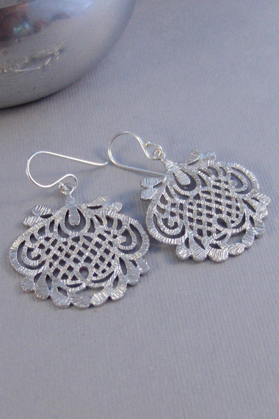 Bohemian Lace,Bohemian Earring,Lace,Gypsy Earring,Silver Earrings,Sterling Silver Earring,Bridesmaid Earring,Weddingvalleygirldesigns