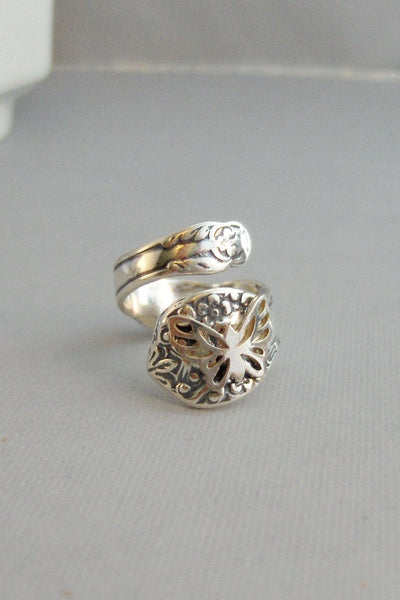 Sterling Butterfly Ring,Butterfly Ring,Silver,Spoon,Spoon Ring,Butterfly,Antique Ring,Silver Ring,Sterling,Wedding valleygirldesigns.