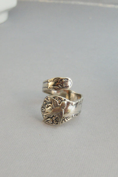 Sterling Sparrow Ring,Sparrow Ring,Silver,Spoon,Bird,Bird Ring,Sparrow,Spoon Ring,Antique,Silver Ring,Sterling,Wedding valleygirldesigns.