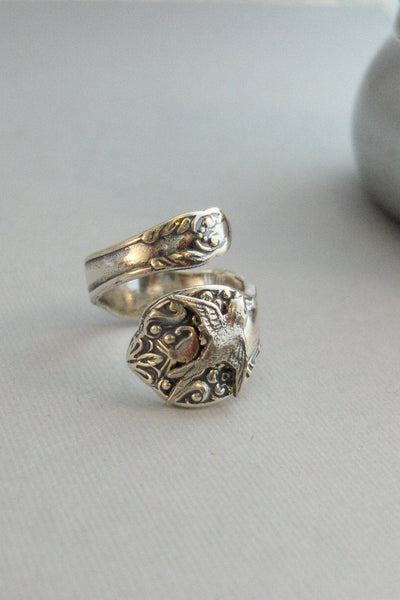 Sterling Sparrow Ring,Sparrow Ring,Silver,Spoon,Bird,Bird Ring,Sparrow,Spoon Ring,Antique,Silver Ring,Sterling,Wedding valleygirldesigns.