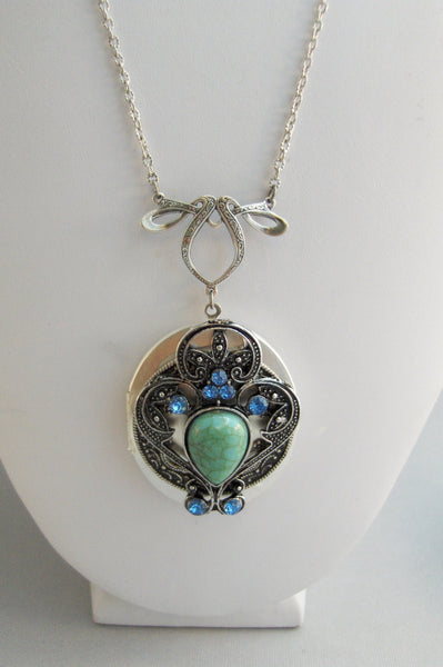 Gypsy Wind,Locket,Silver,Turquoise Necklace,Gemstone,Necklace,Antique Locket,Blue Stone,Sapphire,Sapphire Birthstone,Aqua,Teal,Blue