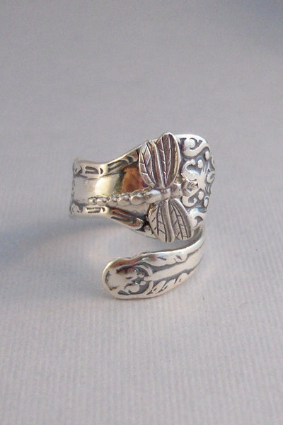 Sterling Dragonfly Ring,Dragonfly Ring,Silver,Spoon,Spoon Ring,Dragonfly,Antique Ring,Silver Ring,Sterling,Fly,Wedding valleygirldesigns.