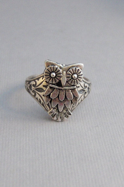 LIttle Owl,Ring,Owl,Spoon Ring,Owl spoon ring,Silver,Bird,Owl Ring,Owl,Woodland,Tree Owl,Antique Ring,Silver Ring,Spoon Ringvalleygirldesign