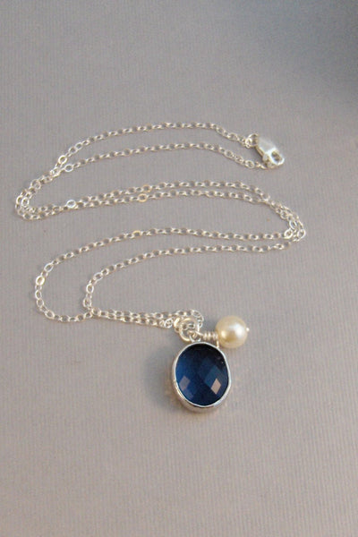 Ocean Tides,Necklace,Sapphire Necklace,Sapphire,September,Birthstone,Sapphire Jewelry,Blue,Blue Bridesmaid,Wedding,Navy,Valley Girl Designs