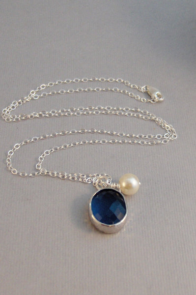 Ocean Tides,Necklace,Sapphire Necklace,Sapphire,September,Birthstone,Sapphire Jewelry,Blue,Blue Bridesmaid,Wedding,Navy,Valley Girl Designs
