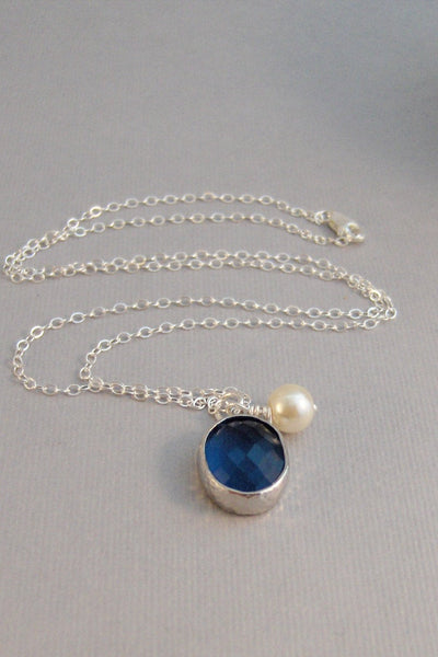 Ocean Tides,Necklace,Sapphire Necklace,Sapphire,September,Birthstone,Sapphire Jewelry,Blue,Blue Bridesmaid,Wedding,Navy,Valley Girl Designs