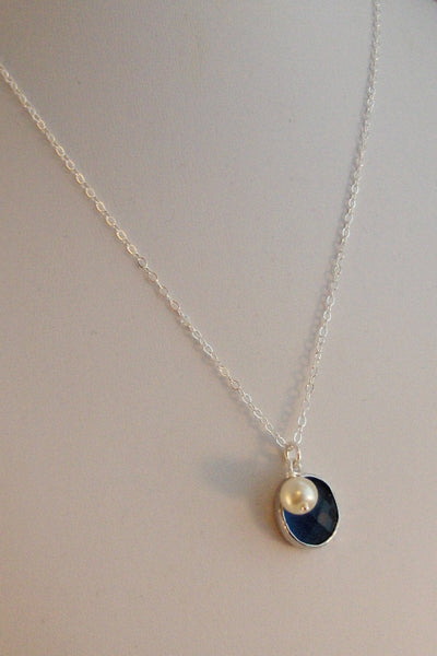 Ocean Tides,Necklace,Sapphire Necklace,Sapphire,September,Birthstone,Sapphire Jewelry,Blue,Blue Bridesmaid,Wedding,Navy,Valley Girl Designs