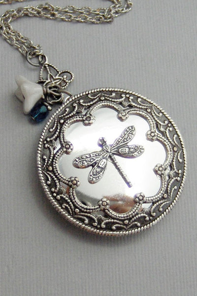 Dragonfly,Birthstone,Dragonfly Necklace,Dragonfly Locket,Antiqued Silver,Charm,Wings,Dragonfly Necklace,Birthstone,Birth valleygirldesigns