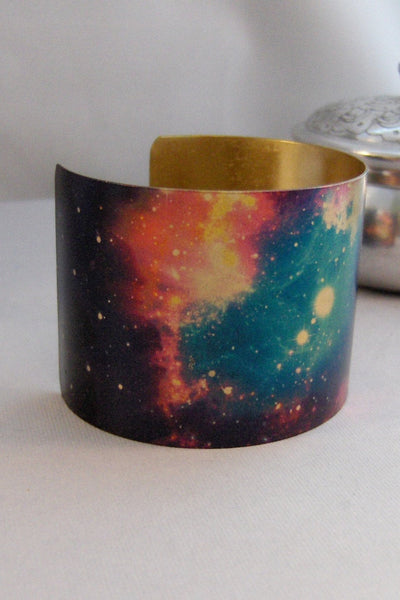 Galaxy,Cuff,Bracelet,Galaxy Cuff,Cuff Bracelet,Bracelet,Constellation,Moon,Star Cuff,Universe,Galaxy Bracelet,Blue Cuff,Brass Cuff,Vintage