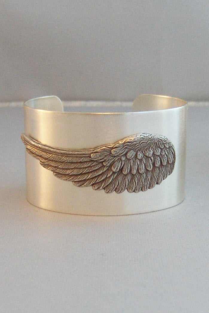 Large Angel Wing,Bracelet,Cuff,Silver Bracelet,Cuff Bracelet