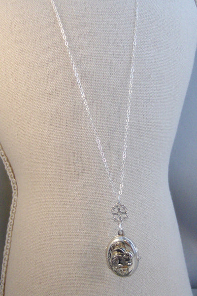 Sweet Bunny,Locket,Silver Locket,Bunny Necklace,Rabbit Locket,Sterling Rabbit,Rabbit Necklace,Sterling Rabbit,Rabbit Jewelry,Easter