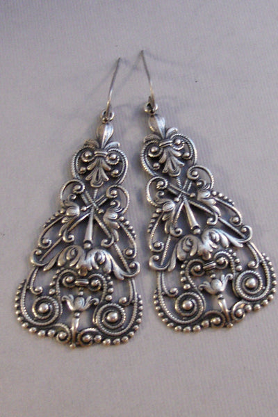 Boho Chic,Silver Earrings,Antique,Vintage Style,Wedding,Bride,Antique Earrings,Boho,Hamsa,Boho Earring,Hoop Earring.valleygirldesign