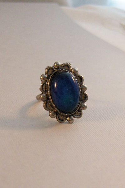 Misty's Mood Ring,Ring,Silver,Mood Ring,Antique Ring,Silver Ring,Wrapped,Adjustable,Bridesmaid,Mood Stone,Stone,Mood. valleygirldesigns.