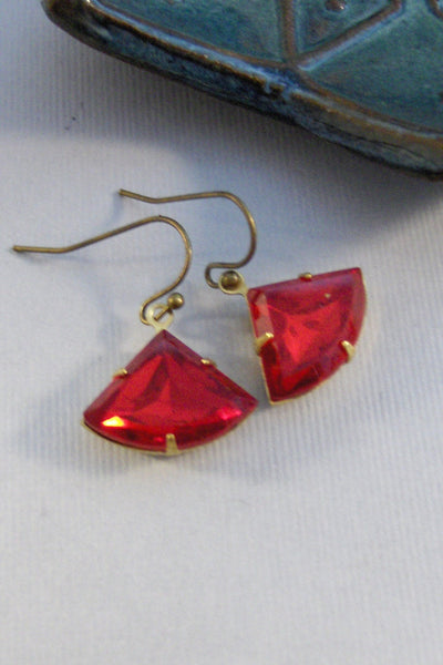 Vintage Scarlette,Earring,Vintage Earrings,Ruby Earrings,Red,Rhinestone,Red Earring,Red Stone,Silver Earring,Vintage Earring valleygirldesin