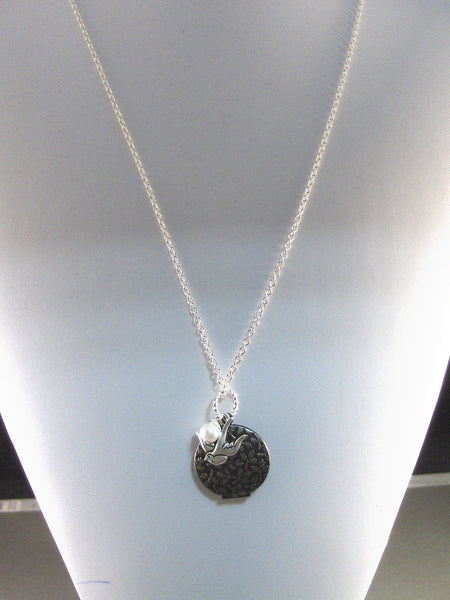 Mocking Bird,Silver Locket,Pearl,Silver Necklace,Bird,Mocking Jay,Filigree,Antique. Handmade jewelery by valleygirldesigns.