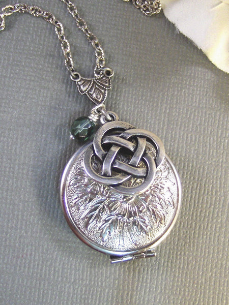 Celtic Knot,Claddagh, Antique Locket,Silver Locket,Celtic,Crown, Irish,Lucky, Shamrock,Tradition,Love. Handmade jewelry by valleygirldesigns