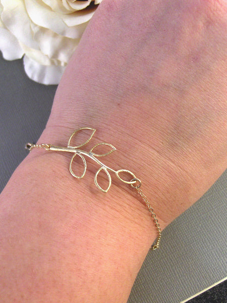 Olive Branch,Gold Bracelet,Leaf Bracelet,Gold Branch Bracelet,Olive Branch Bracelet,Gold Jewelry,Branch Jewelry,Leaf Jewelry,Gold Filled,