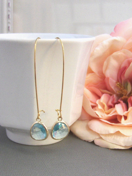 Aquamarine,Earring,Gold Earrings,Teal,Aqua, Aquamarine,Blue,Wedding,Bride,Anthropologie. Handmade jewelery by valleygirldesigns.