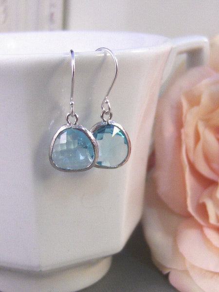 Aquamarine Droplets, Aquamarine Earrings,Silver Earrings,Sterling Silver,Bride,Aquamarine,Wedding,Handmade by Valleygirldesigns on Etsy