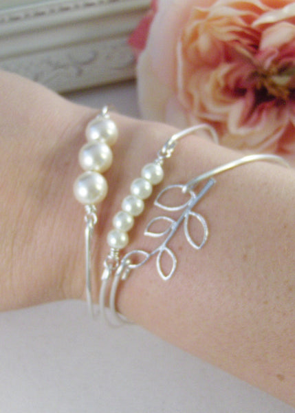 Silver Blossoms,Bangle Bracelet,Silver Bangle,Flower Bracelet,Flower Bangle,Sterling Silver Bracelet,Cherry Blossom,Blossomvalleygirldesigns