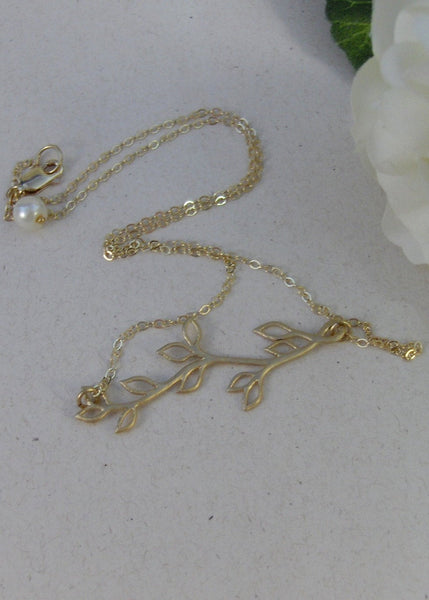 Gold Hazelbranch,Necklace,Gold,Gold Necklace,Branch,Boho,Gold Branch,Bride,Branch Necklace,Gold Branch,Leaf Necklace,Lea, valleygirldesigns