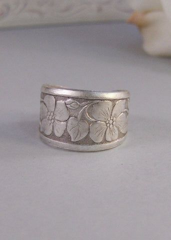 Blossom Ring,Silver,Ring, Flower,Rose Ring,Antique Ring,Silver Ring,Blossom,Posey. Handmade jewelery by valleygirldesigns.