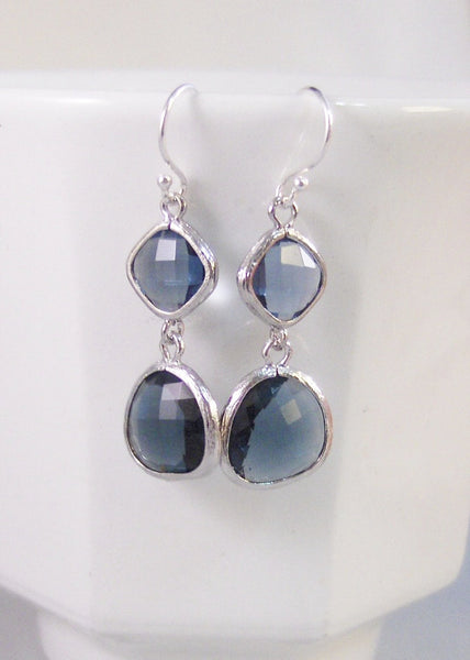 Wedding Blue, Sapphire Earrings,Silver Earrings,Sterling Silver,Bride,Blue,Navy,Wedding,Handmade jewelery by Valleygirldesigns on Etsy