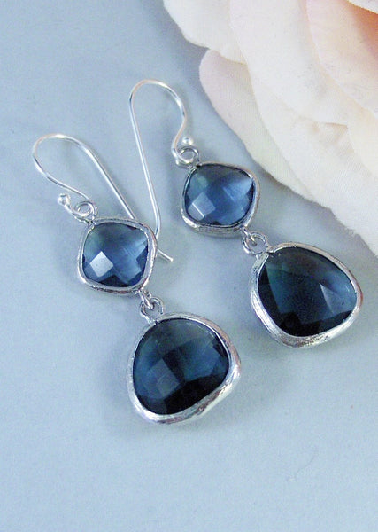 Wedding Blue, Sapphire Earrings,Silver Earrings,Sterling Silver,Bride,Blue,Navy,Wedding,Handmade jewelery by Valleygirldesigns on Etsy