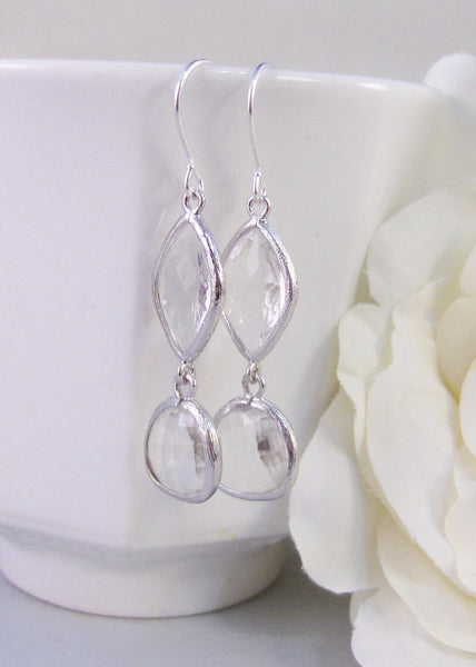 Aurora,Diamond, Earring,Silver Earrings,June, Birthstone,Wedding,Bride,Diamond Earring,Crystal. Handmade jewelery by valleygirldesigns.