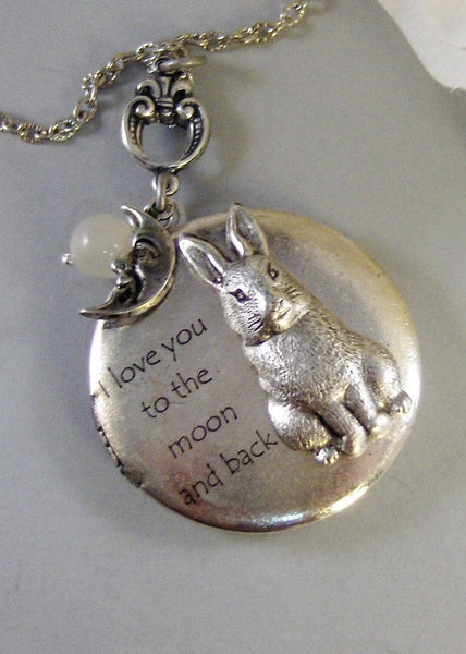 Somebunny Loves You,Locket,Silver Locket,Rabbit,Bunny,Antique Locket,Antique,Woodland,Love You. Handmade jewelry by valleygirldesigns.