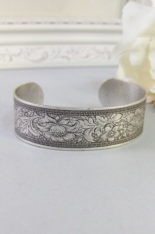 Nora,Bracelet,Cuff,Silver Bracelet,Cuff Bracelet,Bracelet,Silver,Antique Bracelet,Wedding,Bride.Handmade Jewelry by valleygirldesigns.