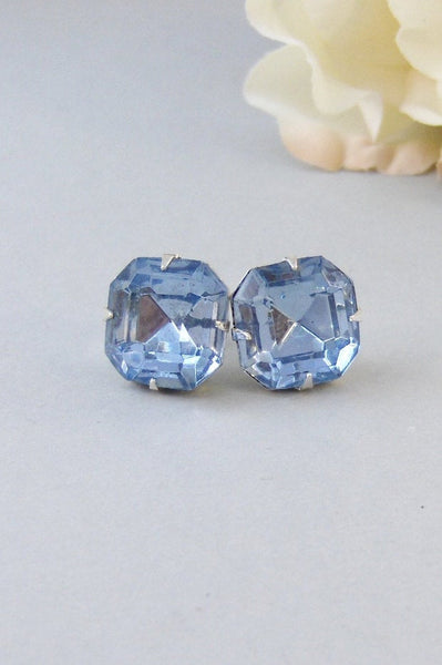 Sea Princess,Sapphire Earrings,Vintage Earrings, Earrings,Silver Earrings,Blue ,Rhinestone.  Handmade Jewelry by valleygirldesigns on Etsy.