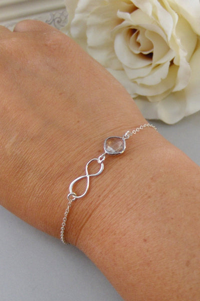 Crystal Infinity,Bracelet,Infinite,Sterling Silver,Infinity,Silver Bracelet,Diamond,Bride,Wedding,Bridesmaid. Jewelry by valleygirldesigns.
