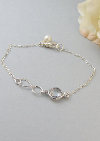 Crystal Infinity,Bracelet,Infinite,Sterling Silver,Infinity,Silver Bracelet,Diamond,Bride,Wedding,Bridesmaid. Jewelry by valleygirldesigns.