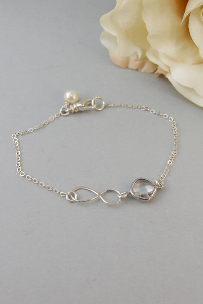 Crystal Infinity,Bracelet,Infinite,Sterling Silver,Infinity,Silver Bracelet,Diamond,Bride,Wedding,Bridesmaid. Jewelry by valleygirldesigns.