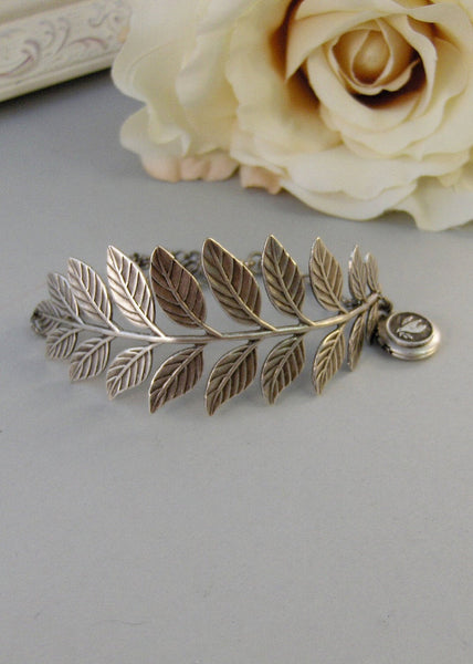 Peace Branch,Bracelet,Silver Bracelet,Bracelet,Silver,Antique Bracelet,Branch,Fern,Bird,Locket,Peace. Jewelry by valleygirldesigns.