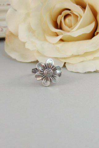 SALE Posey,Ring,Silver Ring,Silver Blossom,Ring,Flower Ring,Antique Ring,Antique Silver,Victorian,Handmade jewelery by valleygirldesigns.