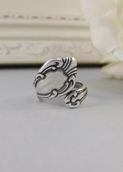 Antique Spoon,Ring,Silver,Spoon,Spoon Ring,Antique Ring,Silver Ring,Wrapped,Adjustable,Bridesmaid. Handmade jewelery by valleygirldesigns.