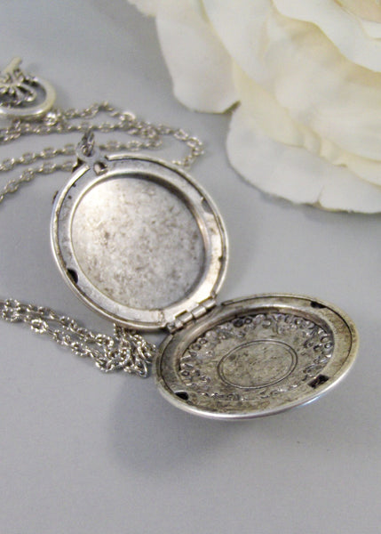 Frosted Rose,Locket,Silver Locket,Rose,Flower,Antique Locket,Antique,Nature,Woodland,Silver. Handmade jewelry by valleygirldesigns.