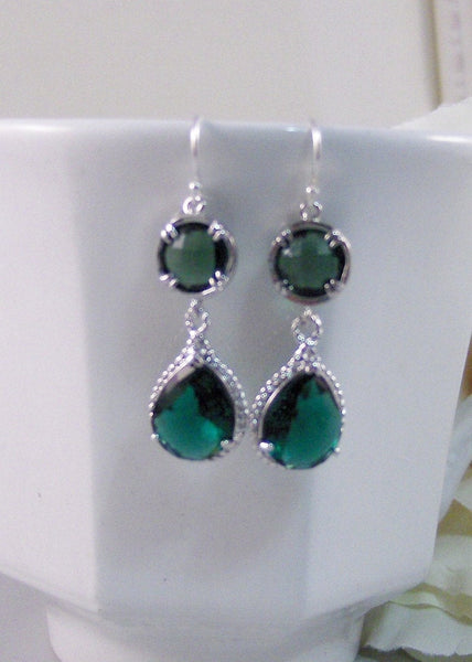 Angelina's Emeralds,Earrings,Emerald Earrings,Emerald,Angelina,Jolie,Silver Earrings,Sterling Silver,Wedding, Handmade by Valleygirldesigns.