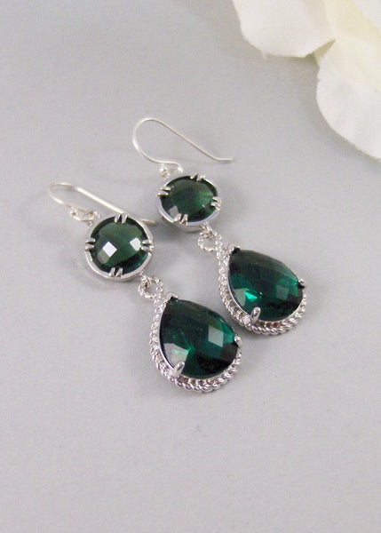 Angelina's Emeralds,Earrings,Emerald Earrings,Emerald,Angelina,Jolie,Silver Earrings,Sterling Silver,Wedding, Handmade by Valleygirldesigns.