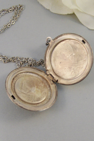 SALE Mermaid's Moon,Locket,Mermaid,Mermaid Locket,Antique Locket,Silver Locket,Goddess,Ocean Locket,Moonstone,Moonstone Necklace,Seahorse
