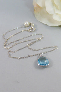 Clearwater Blue,Necklace,Silver Necklace,Sapphire Necklace,Sapphire,Sterling Silver,Blue,Wedding. Handmade jewelery by valleygirldesigns.