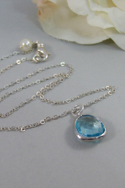 Clearwater Blue,Necklace,Silver Necklace,Sapphire Necklace,Sapphire,Sterling Silver,Blue,Wedding. Handmade jewelery by valleygirldesigns.