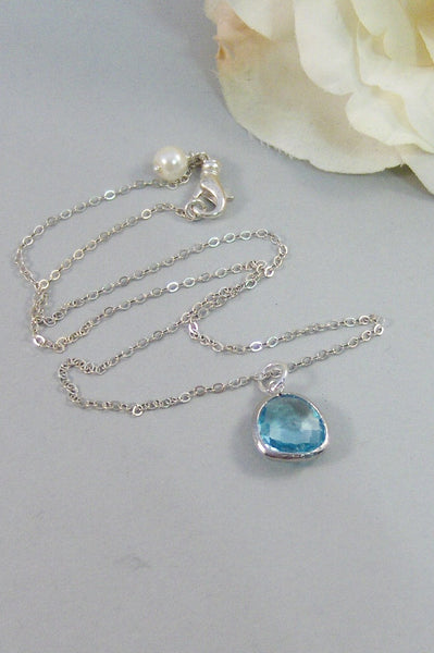 Clearwater Blue,Necklace,Silver Necklace,Sapphire Necklace,Sapphire,Sterling Silver,Blue,Wedding. Handmade jewelery by valleygirldesigns.