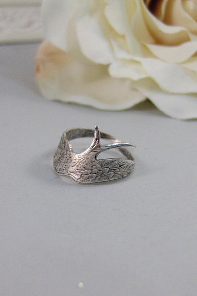 Wrapped Sparrow,Ring,Silver,Twig,Branch, Ring,Antique Ring,Silver Ring,Woodland,Wedding,Bridesmaid. Handmade jewelery by valleygirldesigns.