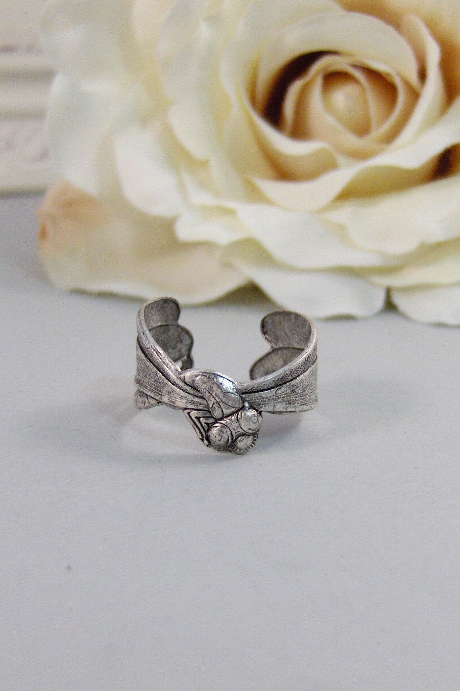 Dragonfly,Ring,Silver,Dragonfly Ring, Ring,Antique Ring,Silver Ring,Woodland,Wedding,Bridesmaid. Handmade jewelery by valleygirldesigns.