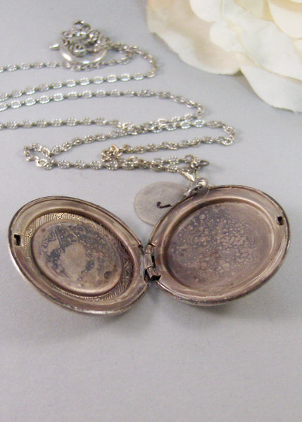 Bunny Moon,Locket,Silver Locket,Rabbit,Bunny,Persoanlize,Monogram,Antique Locket,Antique,Moon,Love You. jewelry by valleygirldesigns.