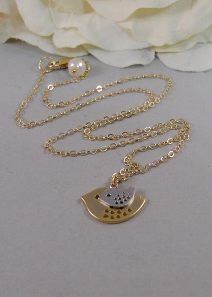 Nesting Birds,Gold Necklace,Bird,Mommy,Baby,Little,Girl,Bird Necklace,Gold Necklac,ejewelery by valleygirldesigns on Etsy.
